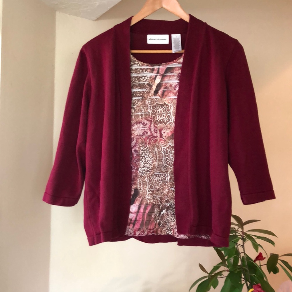 ALFRED DUNNER Blouse with attached sweater
